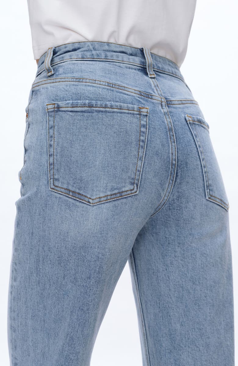 Bayeas Dalila Relaxed High Waist Straight Leg Jeans, Alternate, color, Ice Blue