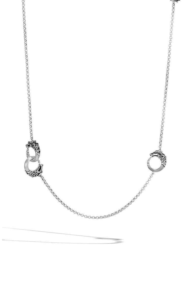 Legends Naga Necklace, Main, color, SILVER/ BLACK SAPPHIRE