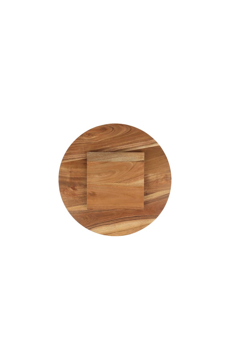 Blue Wave on Wood Lazy Susan Chip and Dip Round Serving Tray, Alternate, color, Blue