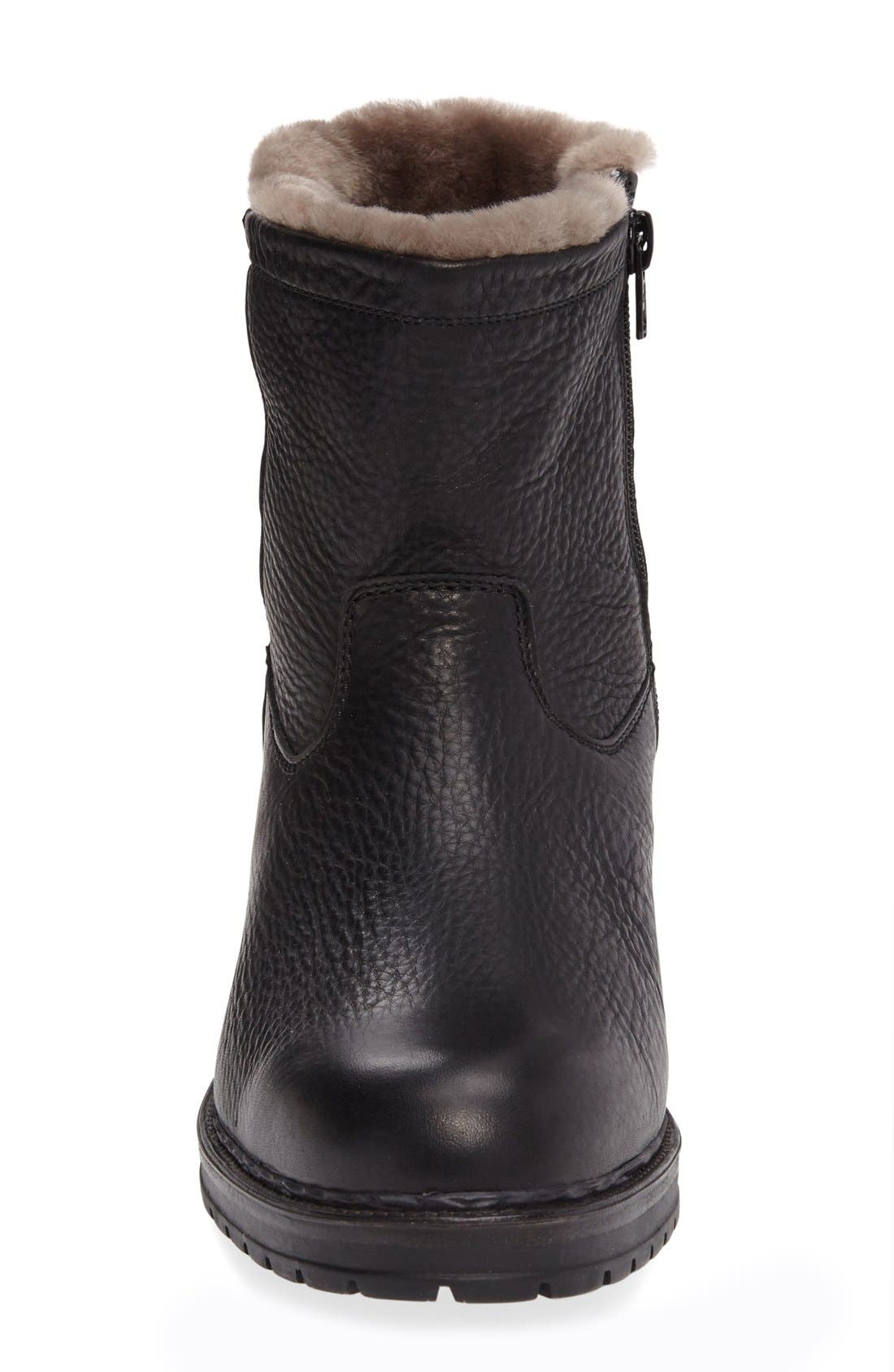 Mephisto Leonardo HydroProtect Waterproof Genuine Shearling Lined Boot, Alternate, color, Black Montana