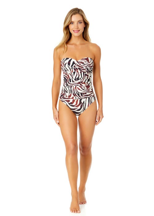 ANNE COLE TWIST FRONT SHIRRED ONE PIECE SWIMSUIT