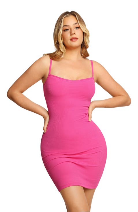 Shapewear Solid Modal Butt Lift Mini Slip Dress