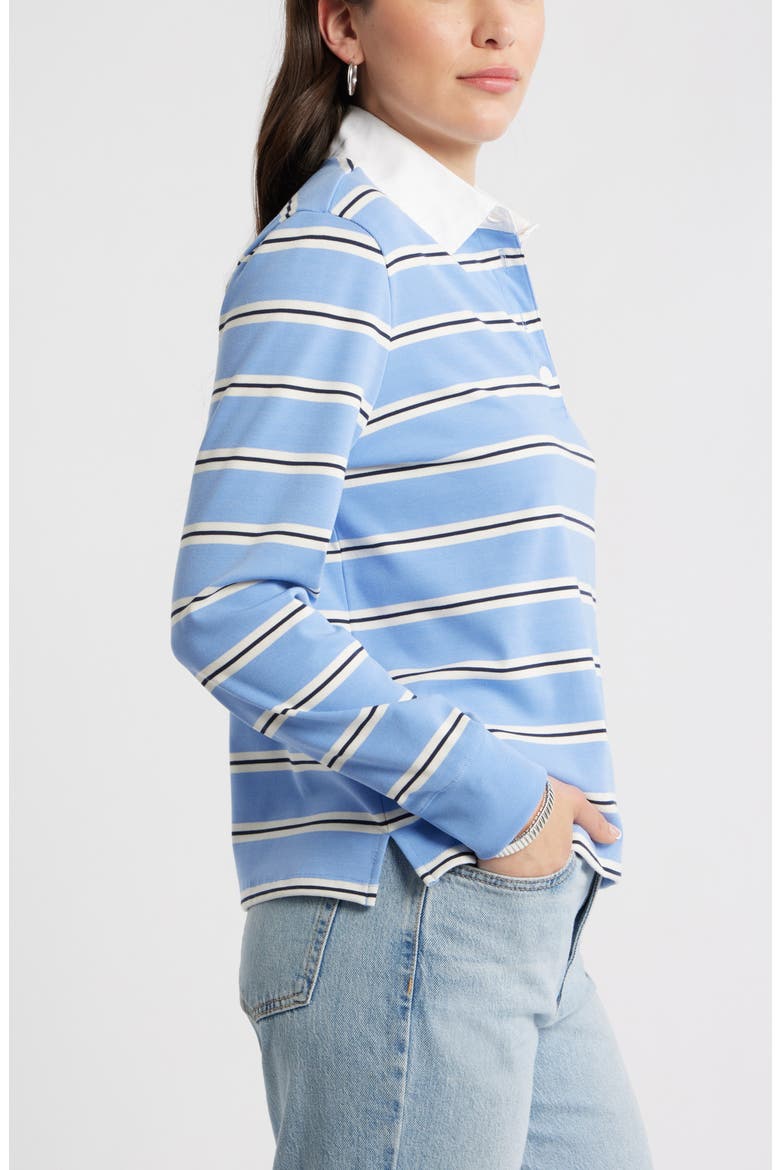 Stripe Long Sleeve Rugby Polo, Alternate, color, BLUE EMILIA STRIPE