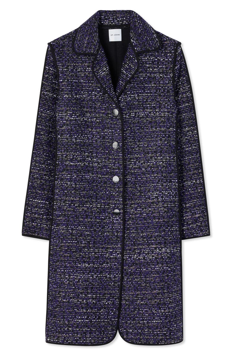 St. John Collection Metallic Tweed Long Coat, Alternate, color, 