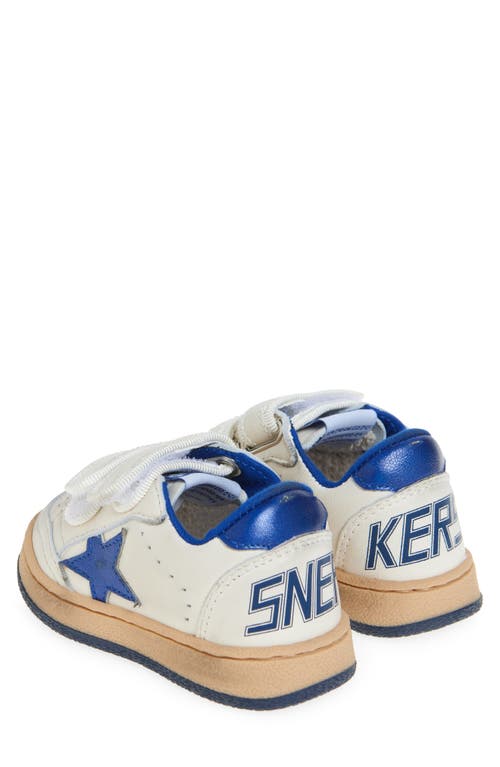 Golden Goose White June Sneakers For Kids With Star And Logo In White/blue