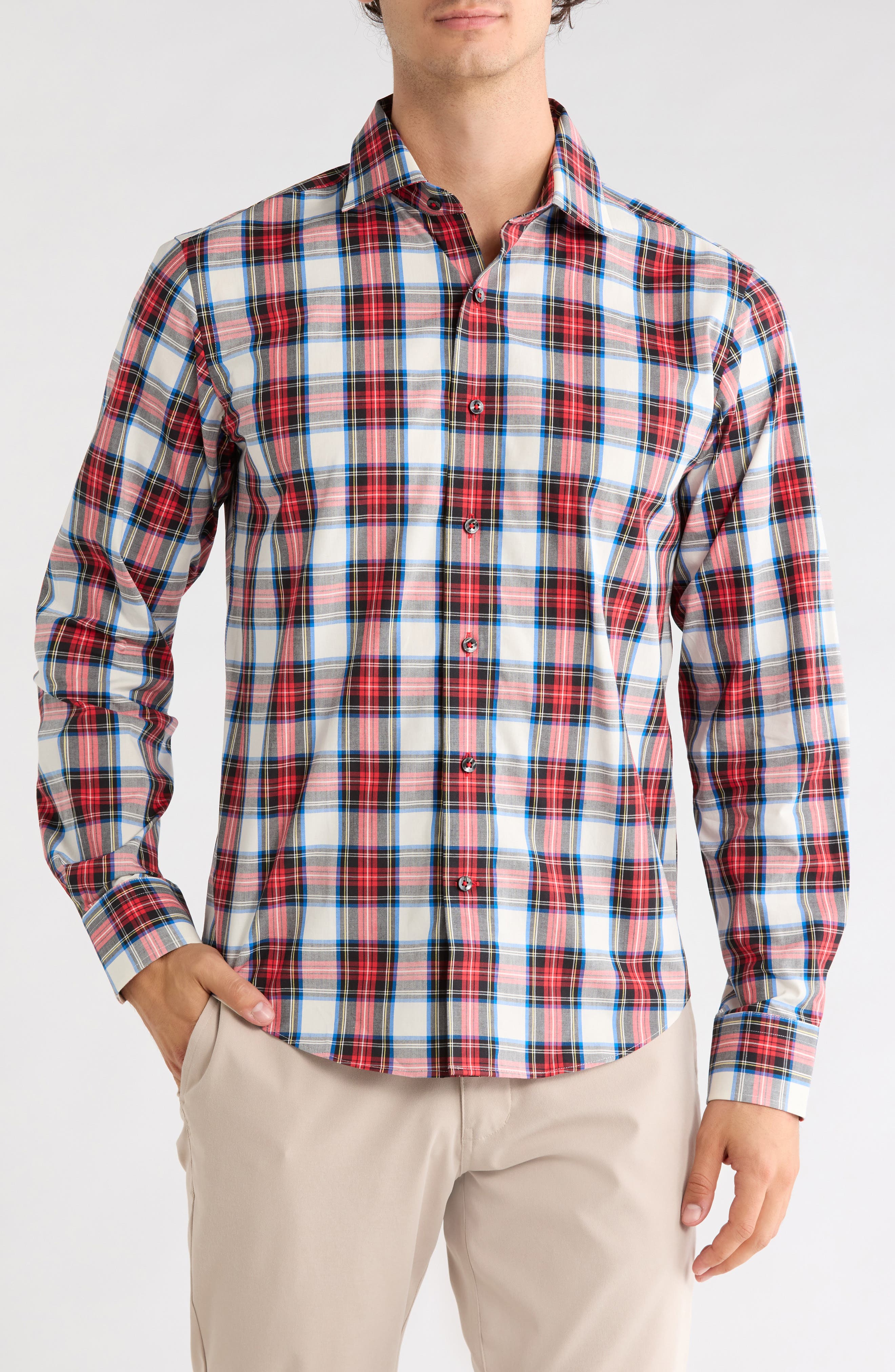 Trim Fit Tartan Check Dress Shirt