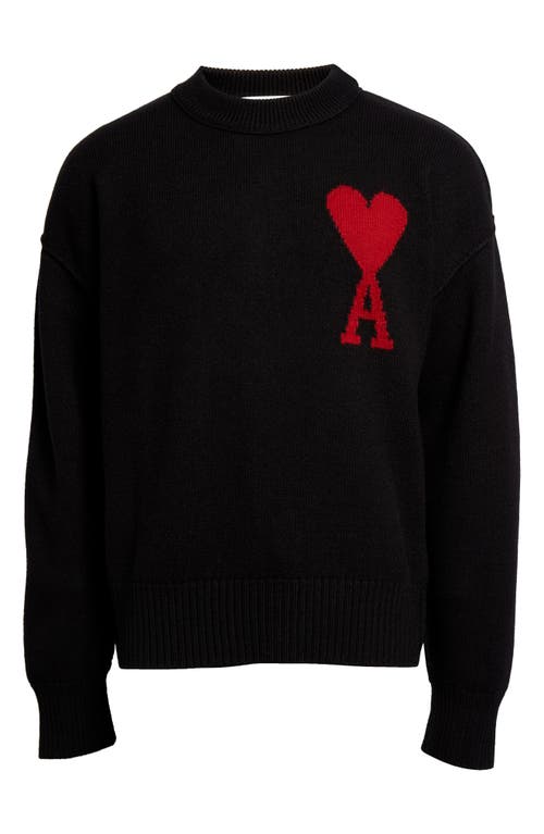 Ami Alexandre Mattiussi Ami Paris Wool Sweater With Heart Intarsia Design