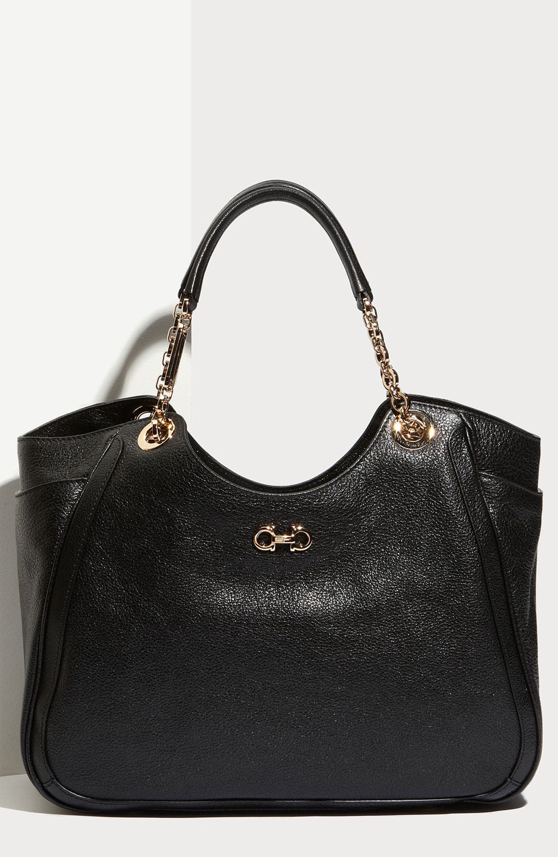 FERRAGAMO Salvatore Ferragamo 'Betulla Chain' Leather Shopper, Main, color, 