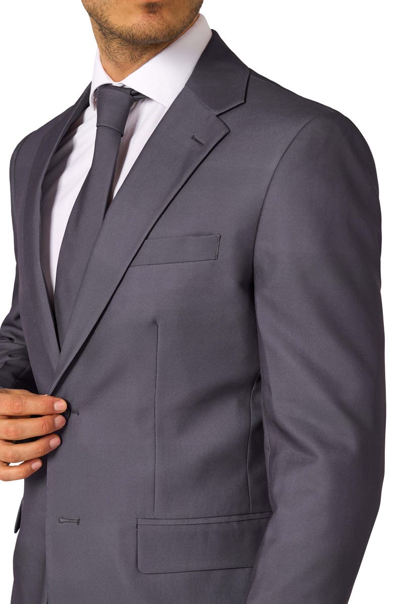 OppoSuits Charcool Slim Fit Suit with Tie, Alternate, color, Grey