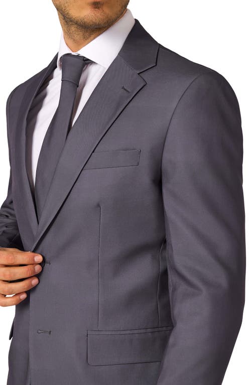 Opposuits Charcool Slim Fit Suit With Tie In Grey