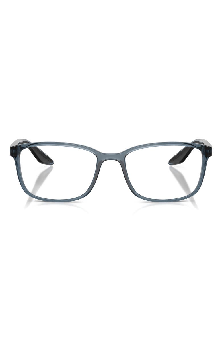 Prada Linea Rossa 53mm Pillow Optical Glasses, Main, color, Azure