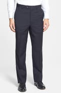 Berle Self Sizer Waist Flat Front Lightweight Plain Weave Classic Fit Trousers