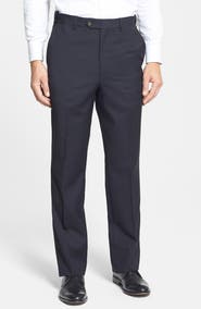 Berle Self Sizer Waist Flat Front Lightweight Plain Weave Classic Fit Trousers