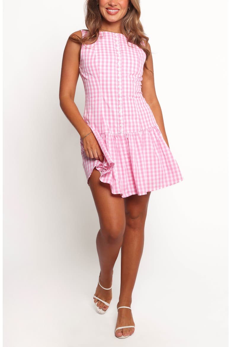 Sterling Gingham Cotton Minidress, Main, color, PINK CHECK