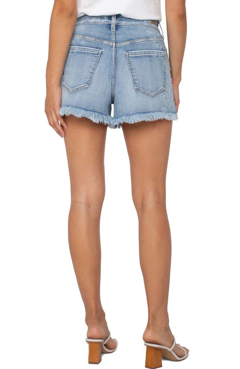 Liverpool Los Angeles Christine A-Line Fray Denim Shorts, Alternate, color, 