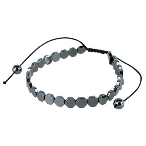 Trafalgar Hawk Metallic Disc Adjustable Bracelet In Gray