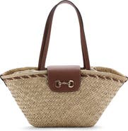MANGO Medium Natural Fiber Shoulder Bag