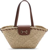 MANGO Medium Natural Fiber Shoulder Bag