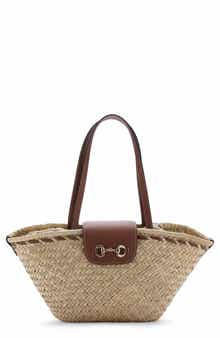 Medium Natural Fiber Shoulder Bag
