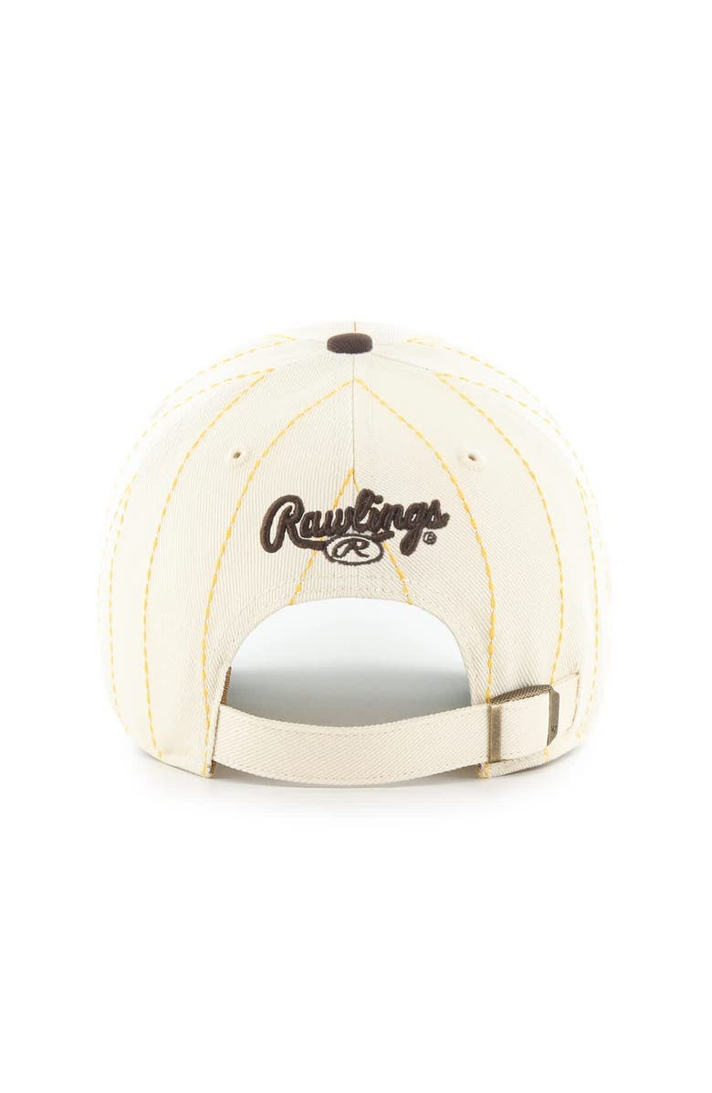 '47 Men's '47 x Rawlings Natural/Brown San Diego Padres Pinstripe Clean Up Adjustable Hat, Alternate, color, Natural