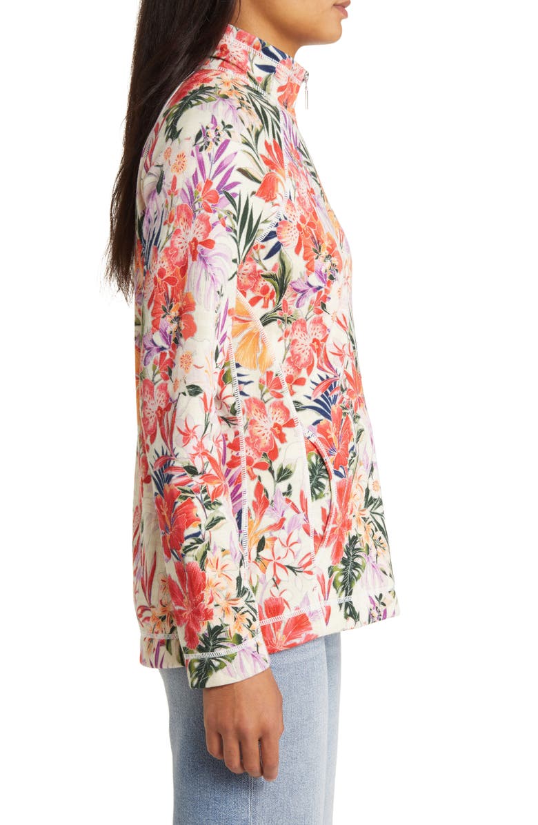 Tommy Bahama Aruba Hidden Bliss Floral Zip Front Jacket, Alternate, color, 