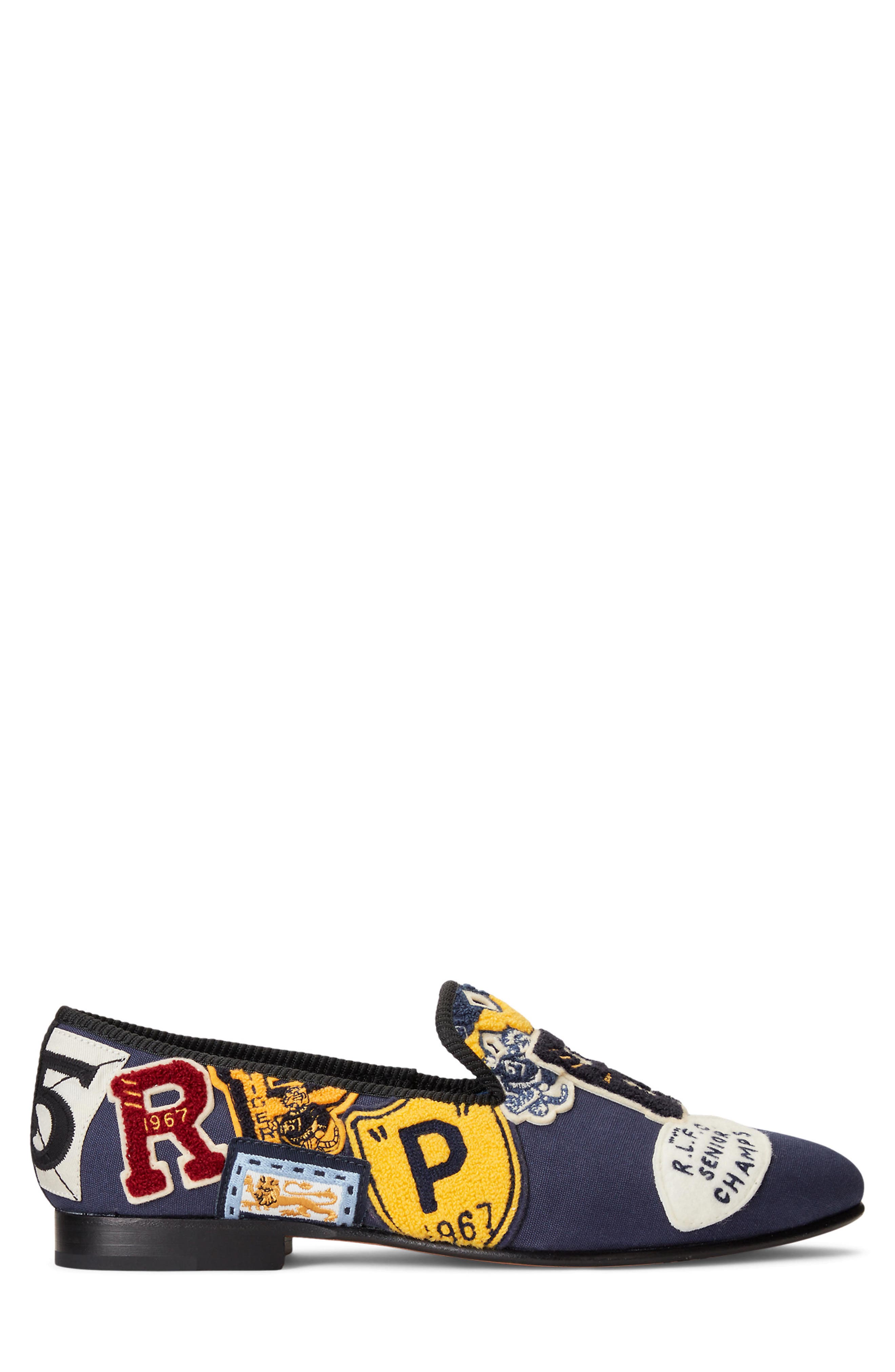 Ralph Lauren Paxton Smoking Slipper, Alternate, color, Navy Multi