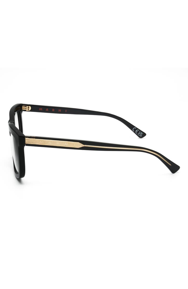 Marni 57mm Rectangular Reading Glasses, Alternate, color, Black