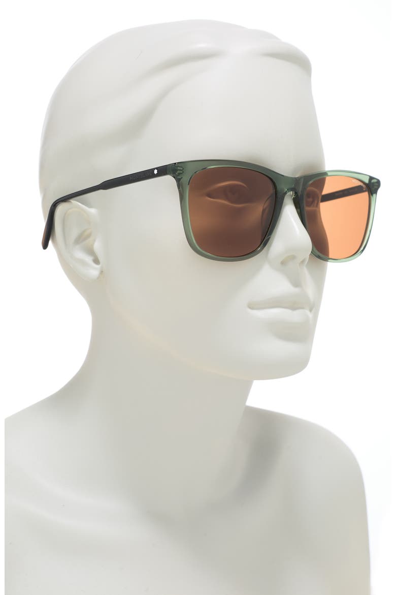 56mm Rectangle Sunglasses, Alternate, color, GREEN BLACK BROWN/ BRW
