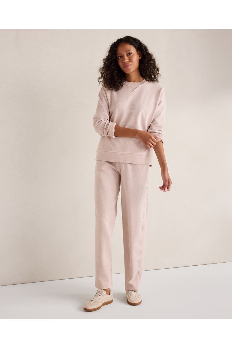 Organic Cotton Terry Barrel Leg Pants, Main, color, Peony Hthr