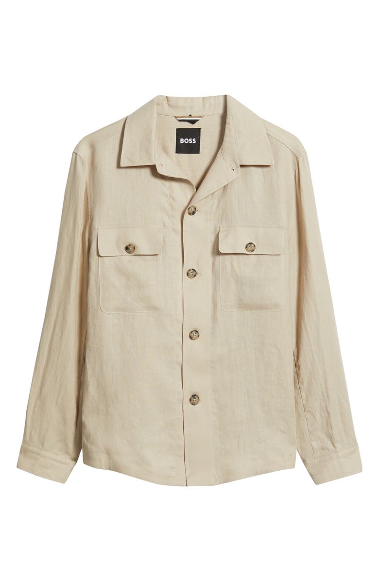 BOSS Carper Linen Jacket, Alternate, color, Open Beige