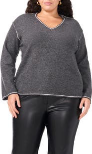 Vince Camuto Tipped V-Neck Sweater