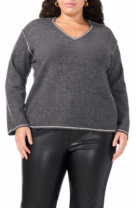 Vince Camuto Tipped V-Neck Sweater