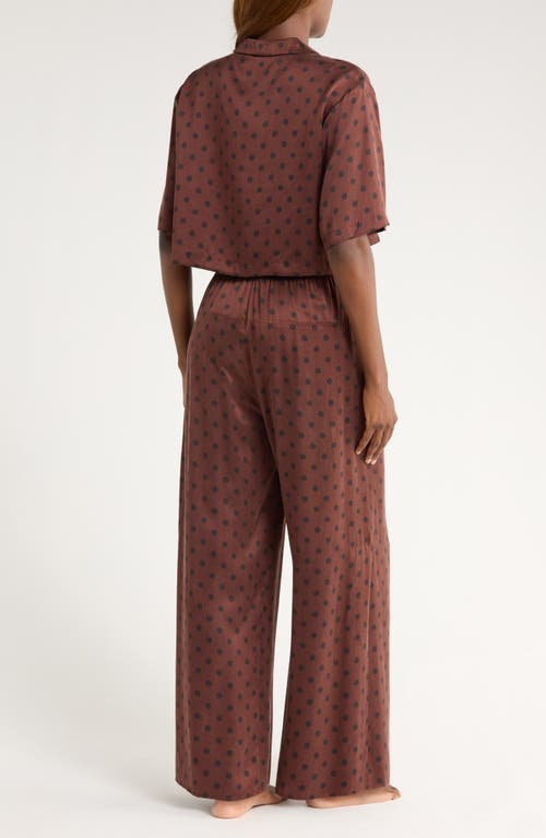 Lunya Washable Silk Pajama Set Chocolate Ellipsis In Brown