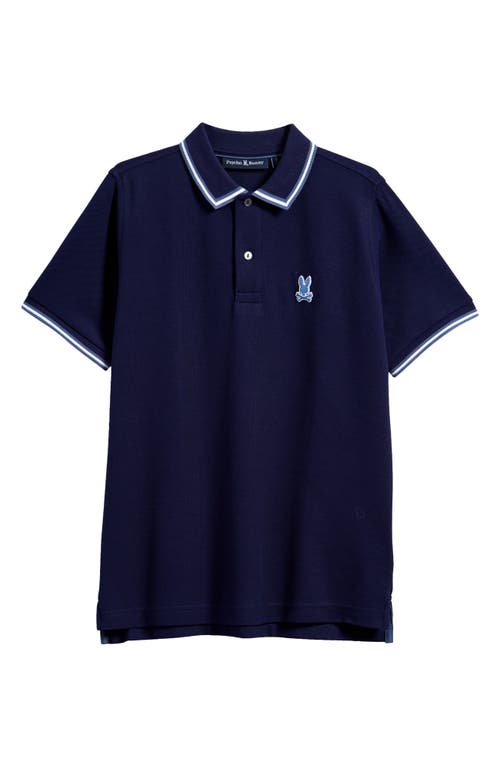 Psycho Bunny Kids' Foxton Piqué Polo in Evening Blue 