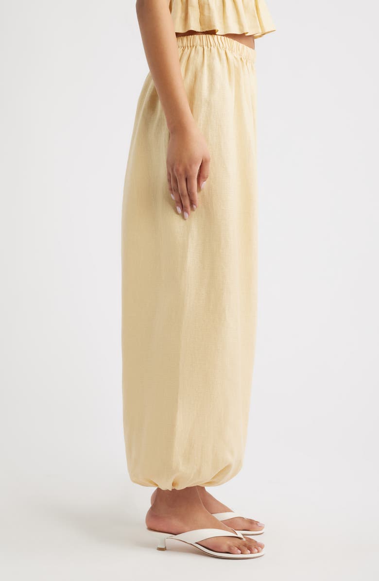 Faithfull the Brand Kortez Linen Balloon Pants, Alternate, color, Daffodil