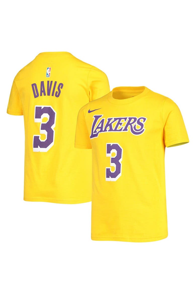 Youth Nike Anthony Davis Gold Los Angeles Lakers Name & Number T-Shirt, Main, color, Gold