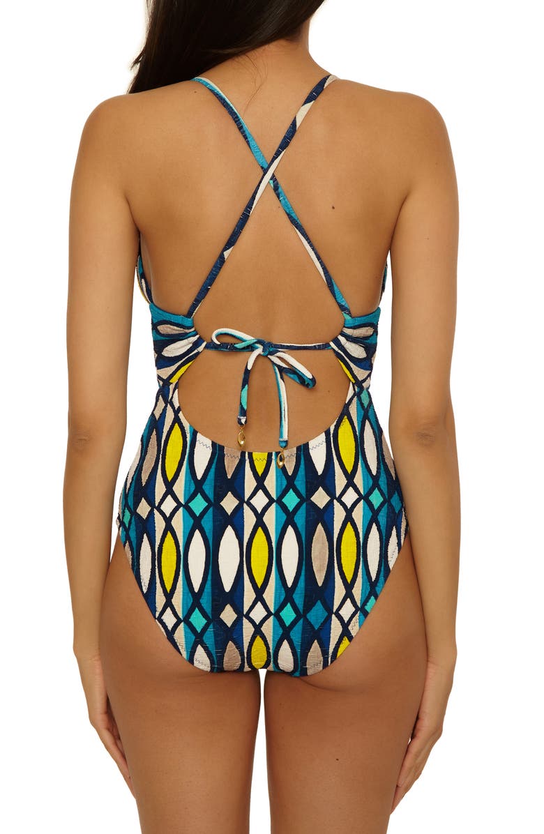 Trina Turk Paros Empire Waist One-Piece Swimsuit, Alternate, color, Multi