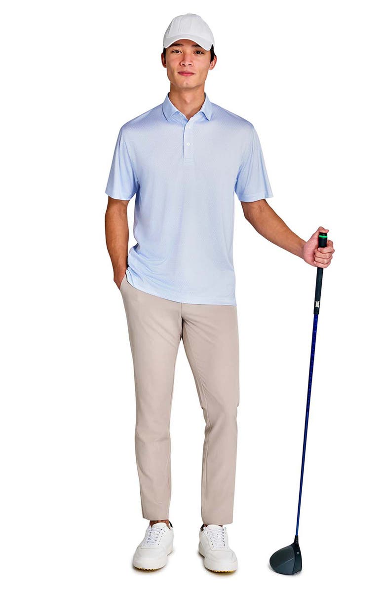 CONSTRUCT Regular Fit Flower Chain Recycled Performance Golf Polo, Alternate, color, White/Blue