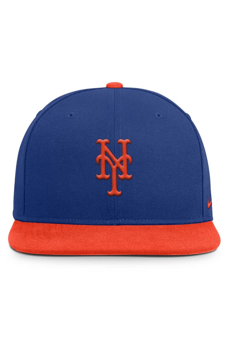 Nike Men's Nike Royal/Orange New York Mets Primetime Pro Dri-FIT Snapback Hat, Alternate, color, Royal