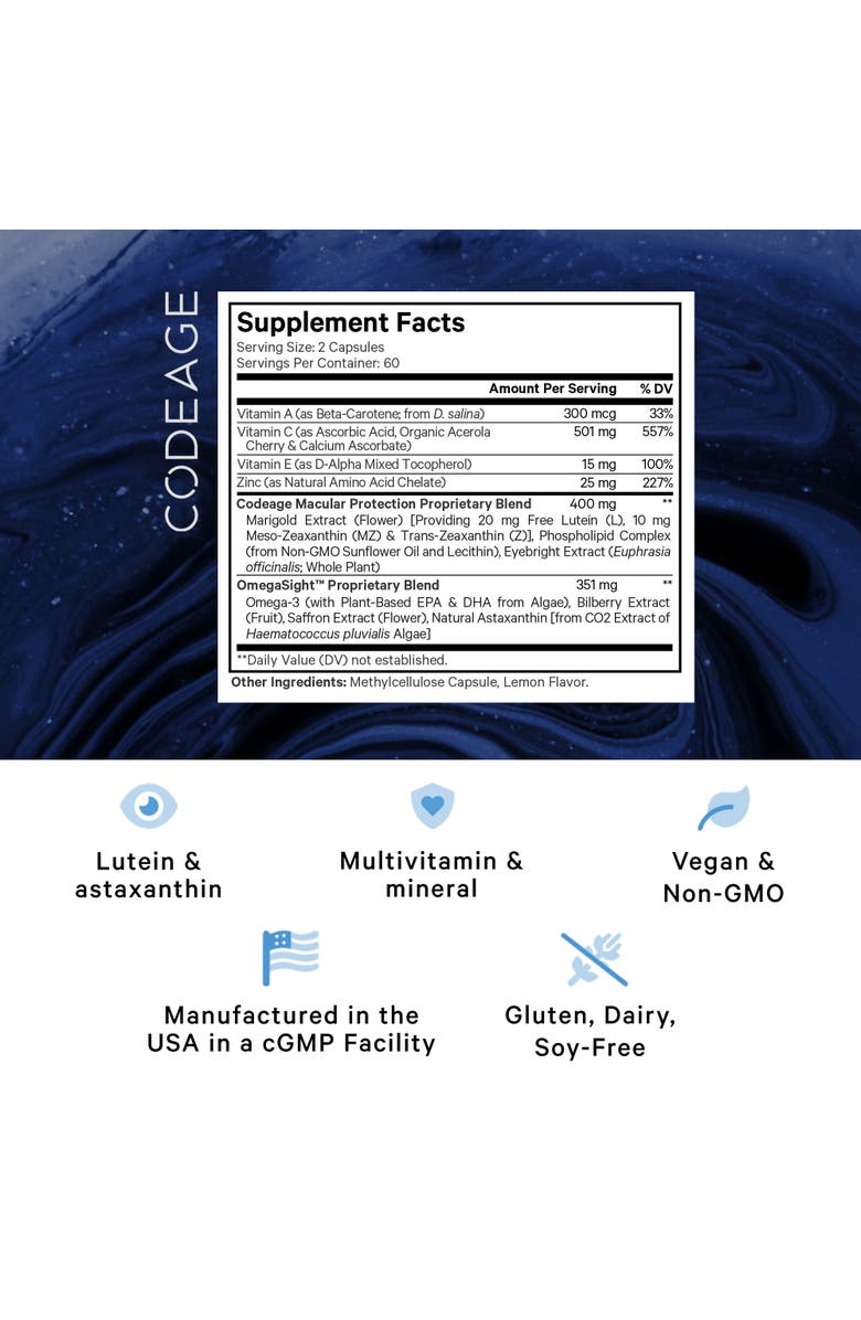Codeage Eyes Vitamins - AREDS 2 Based Formula Supplement, Alternate, color, White