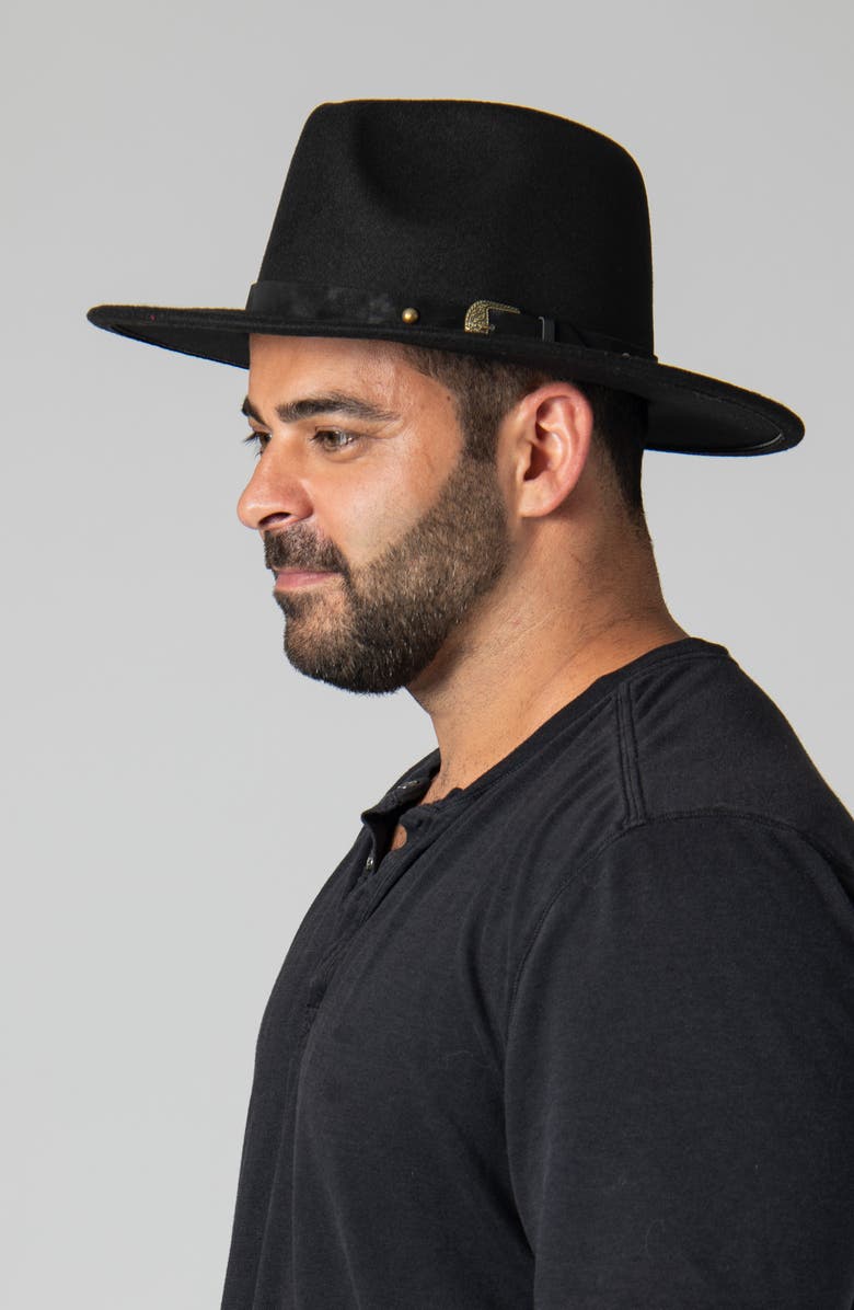 San Diego Hat Buckle Fedora, Alternate, color, Black