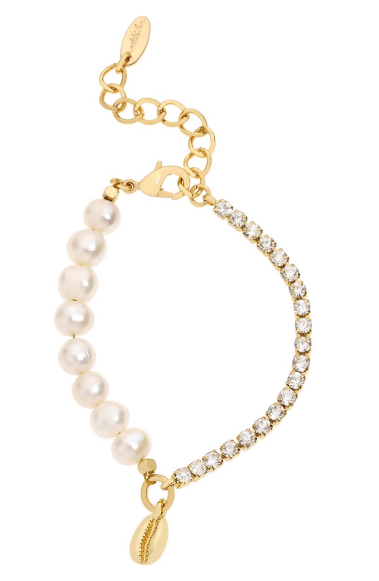 Ettika Genuine Pearl & Shell Bracelet, Main, color, 
