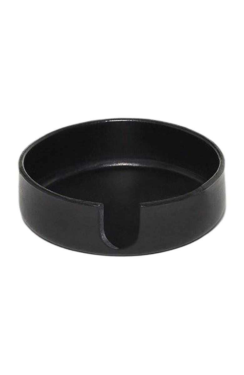 Graf Lantz Kobon Leather Round Tray, Main, color, Black