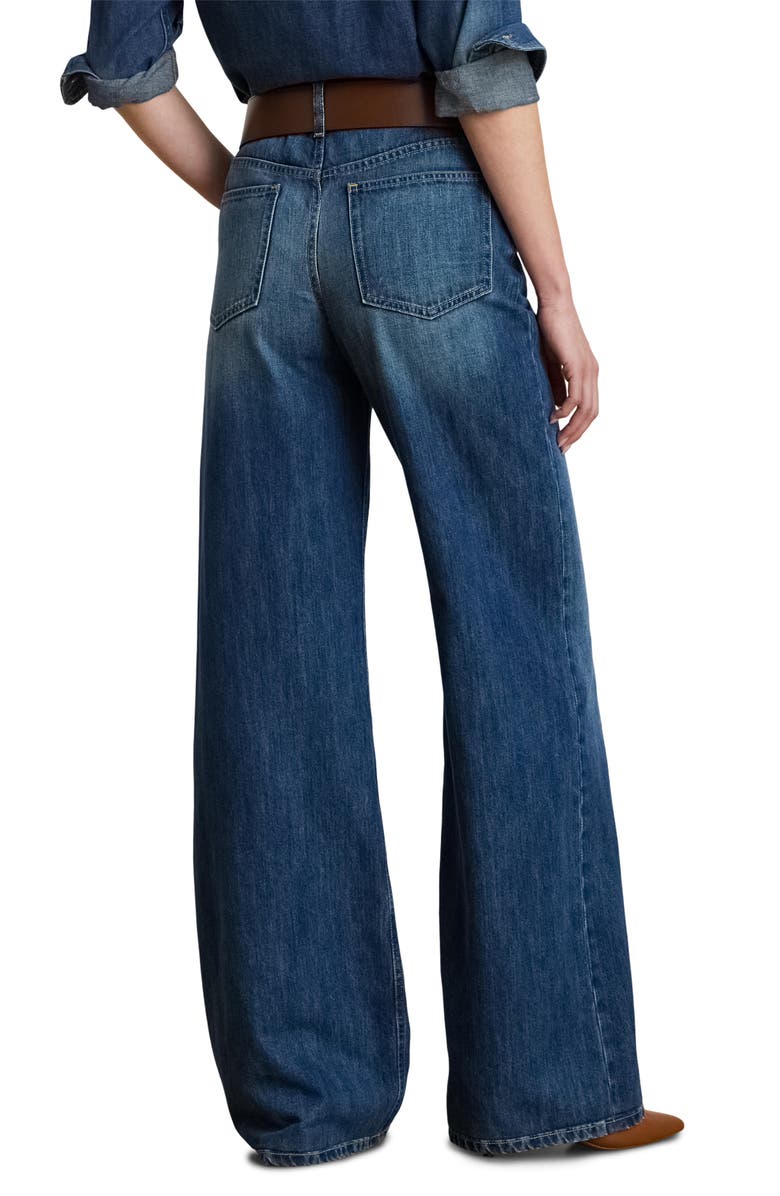 Lauren Ralph Lauren High Waist Wide Leg Jeans, Alternate, color, Atecco Wash