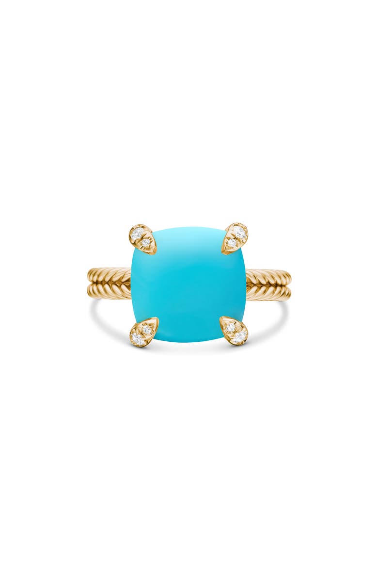 Châtelaine® Turquoise, Diamond & 18K Gold Ring, Main, color, D0.053 18K GOLD/ TURQUOISE