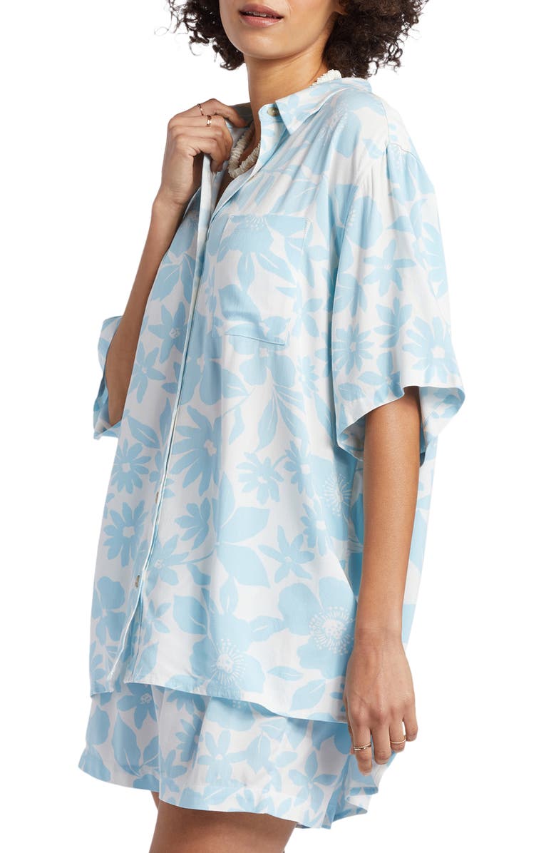 Billabong On Vacation Oversize Floral Button-Up Shirt, Alternate, color, 