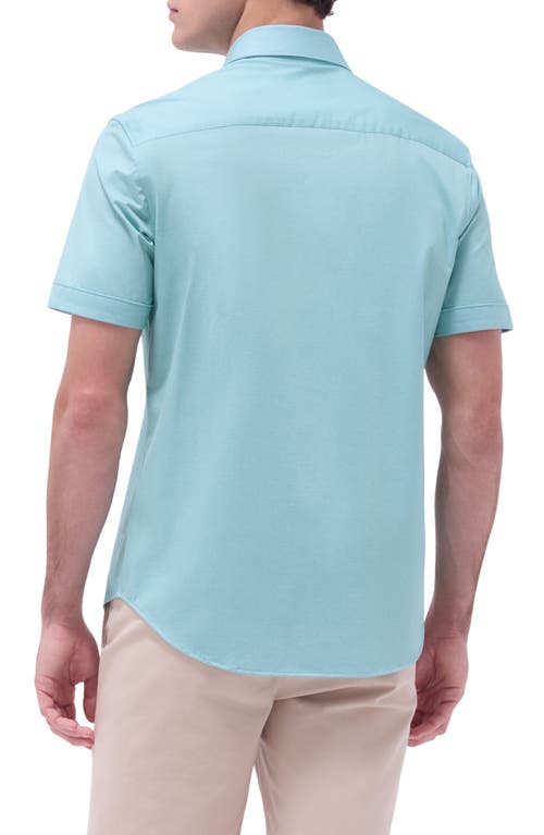 Bugatchi Myron Ooohcotton® Solid Short Sleeve Button-up Shirt In Menthol
