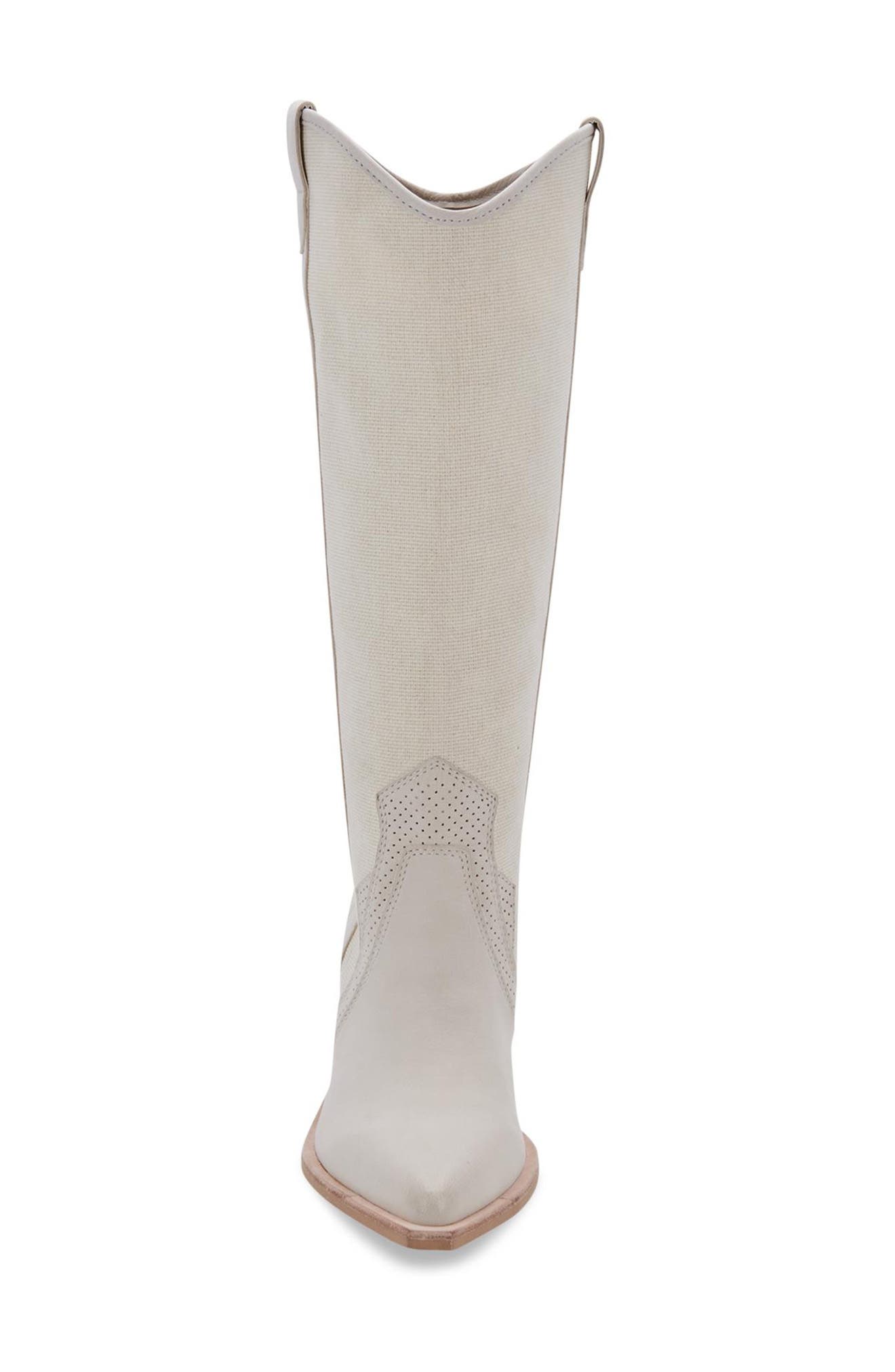 Navene Western Boot, Alternate, color, IVORY NUBUCK