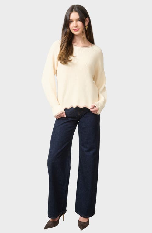 Blu Pepper Wavy Sweater In Neutral