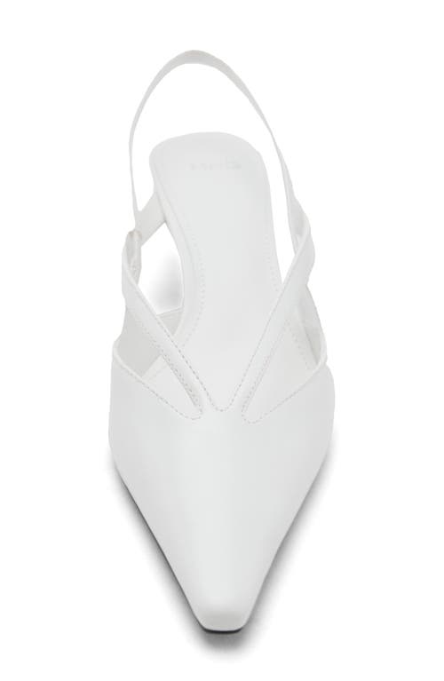 Mango Slingback Kitten Heel Pump In White